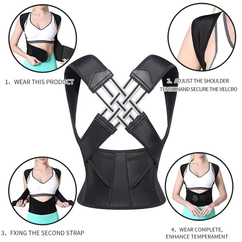Magnetic Therapy Back Posture Corrector With Adjustable Shoulder Support