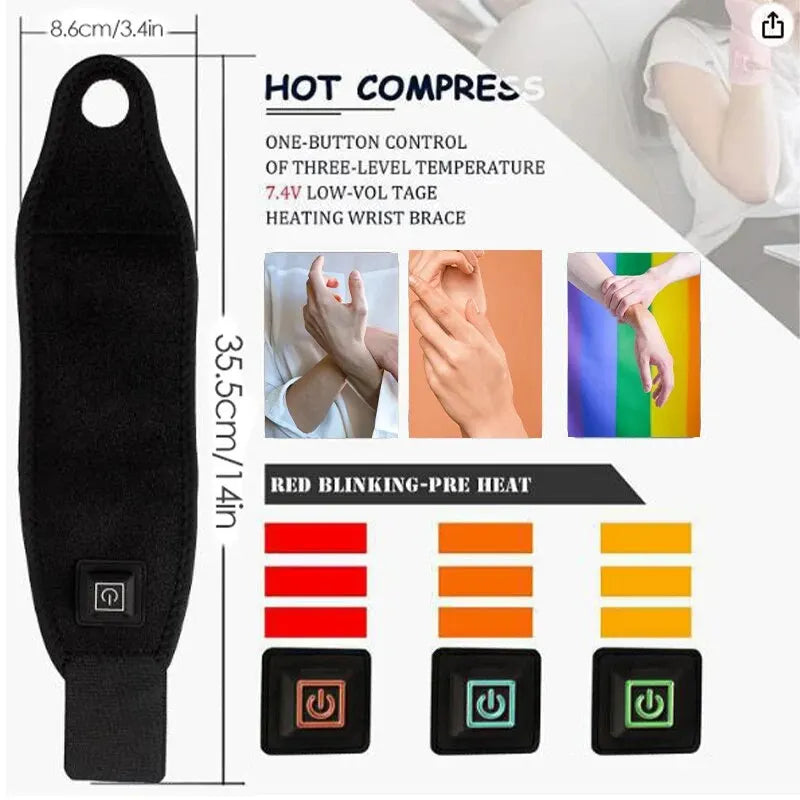 Heating Wrist Protector - Sports Protection Breathable USB Hand Massager